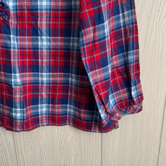J. Crew Mercantile Multicolor Plaid Long Sleeve Top Size Medium - Picture 3 of 4
